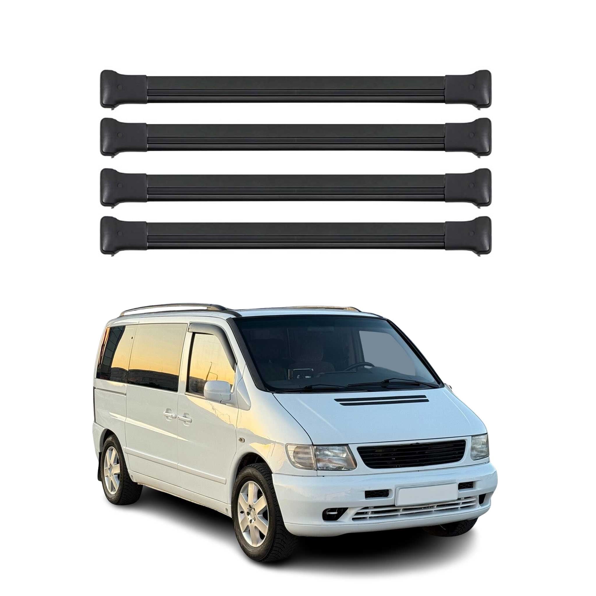 2010-2014 Mercedes Vito W639 Roof Rack Cross Bars 4Pcs Black