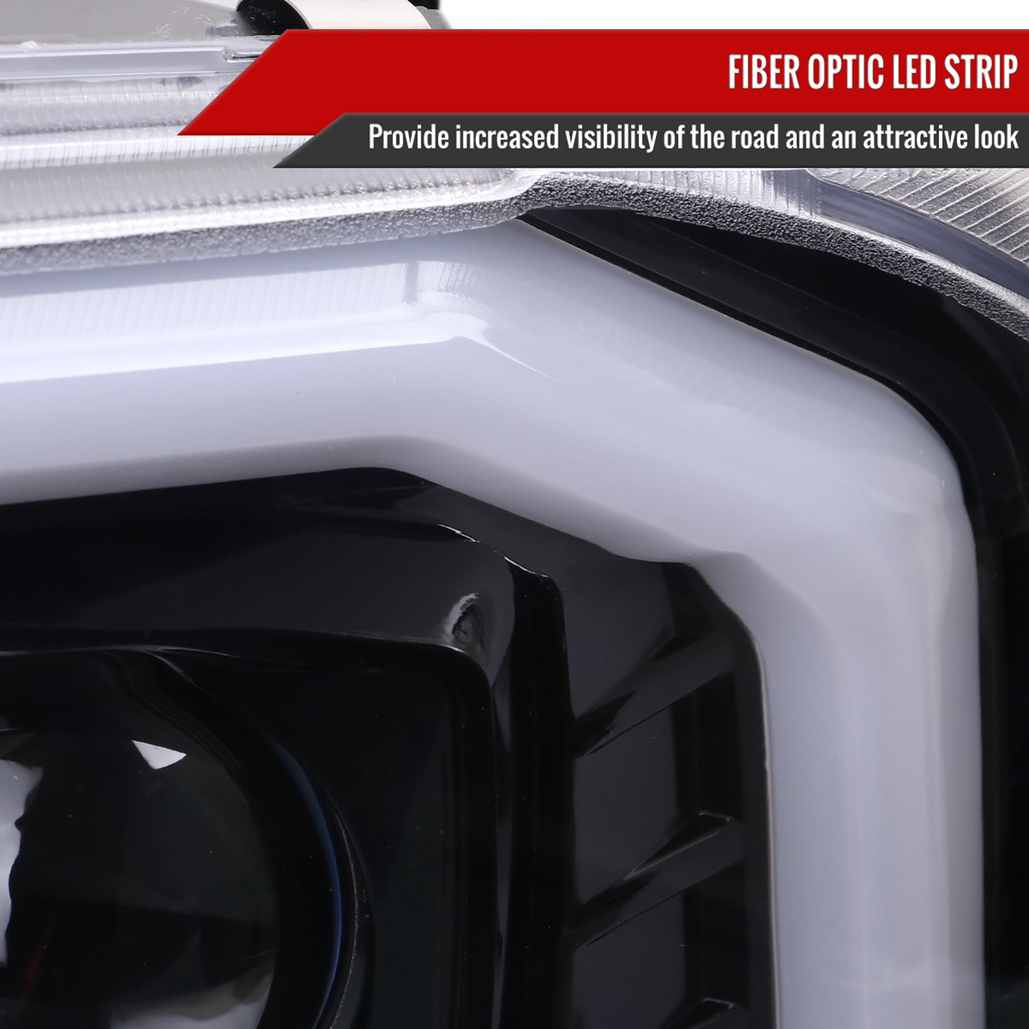 1999-2004 Ford F-250/350/450/550 /00-2004 Excursion LED Bar Headlights Black