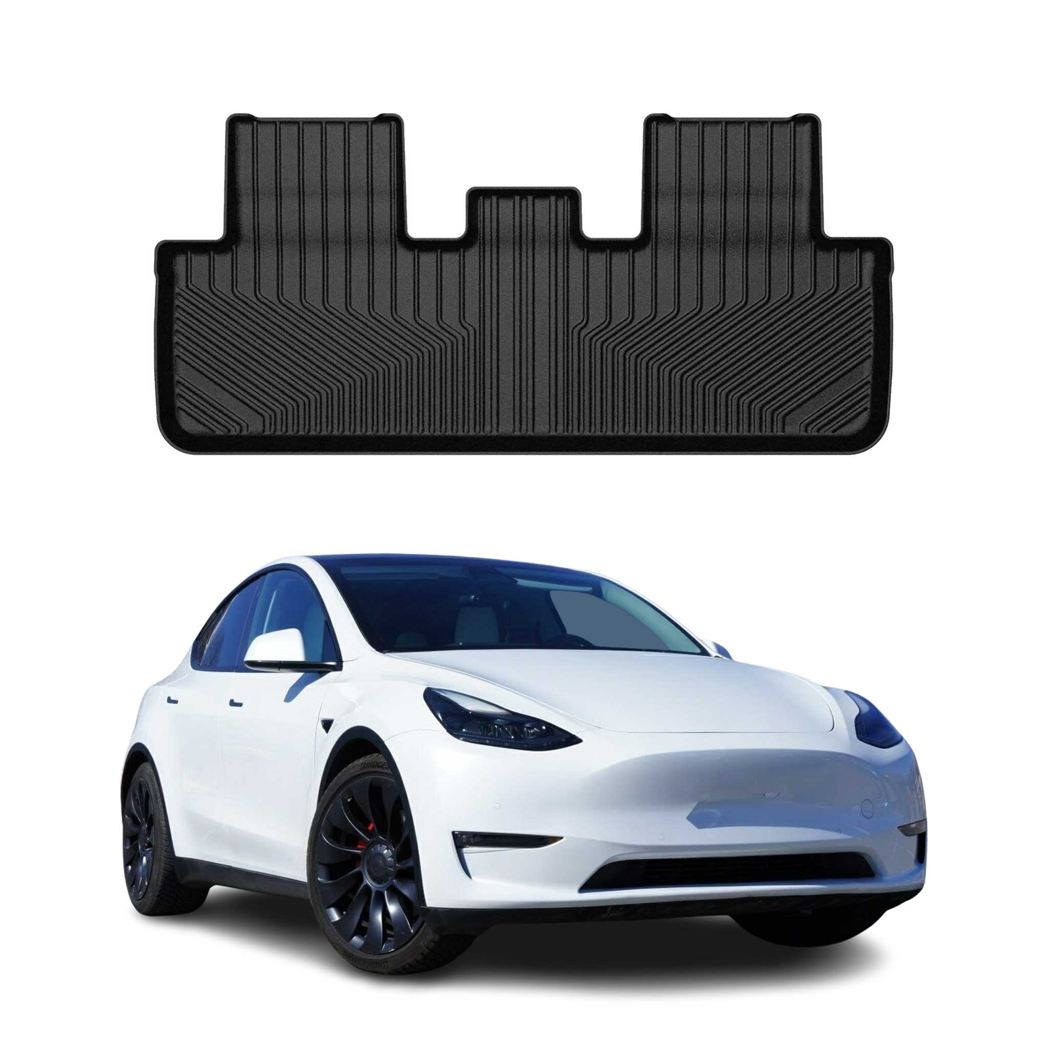 2022-2025 Tesla Model Y Premium Floor Mats Liners Second Row Rear Black