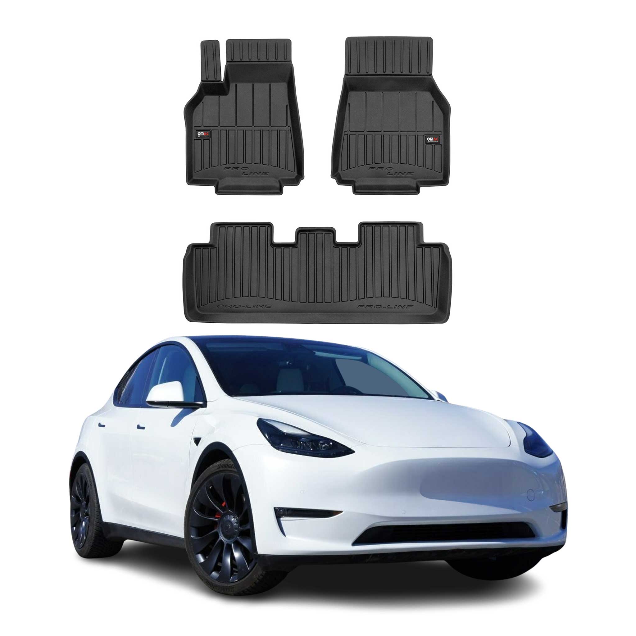2020-2025 Tesla Model Y Premium Floor Mats Liners Full Set All Weather Heavy Duty