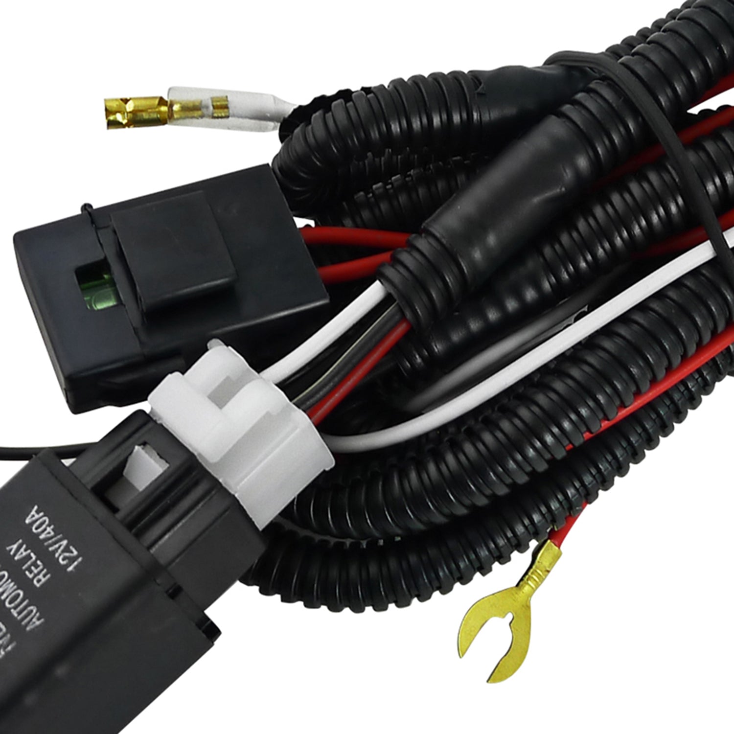 Universal 16Gauge Off Road LED Work Lights Wiring Kit Dual Relay & On/Off Switch