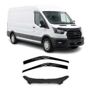 2015-2020 Ford Transit Bug Shield Hood Deflector & Window Visor Vent Kit 3Pcs Smoke