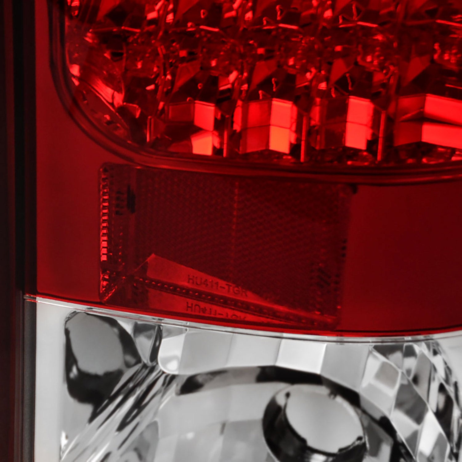 2007-2014 GMC Sierra LED Tail Lights Chrome Housing/Red Clear Lens