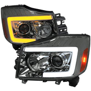 2004-2015 Nissan Titan / 04-2007 Armada LED C-Bar Headlights Signal Smoke
