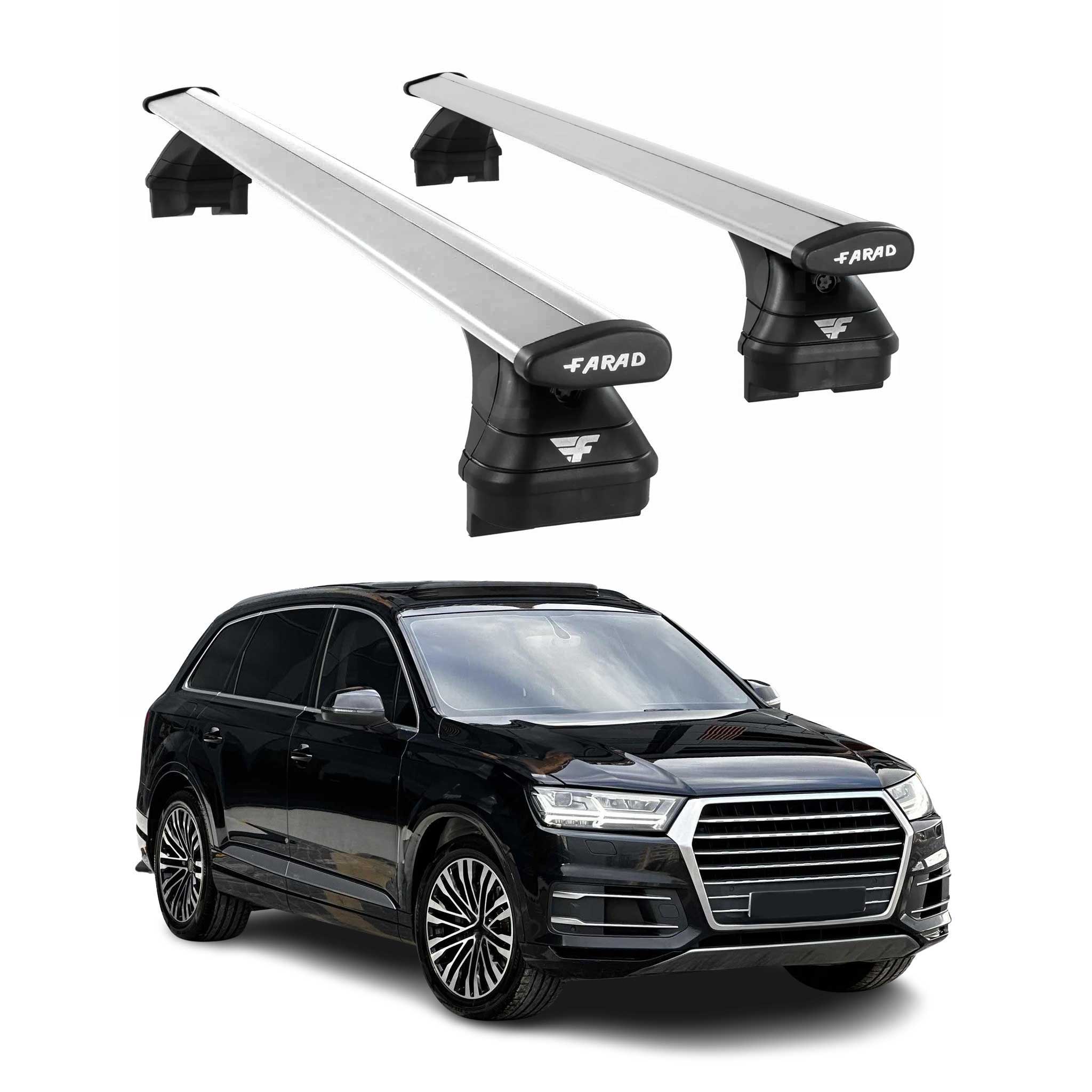 Roof Racks Cross Bars for Audi Q7 2017-2026 Aluminium 220lb Gray 2 Pcs