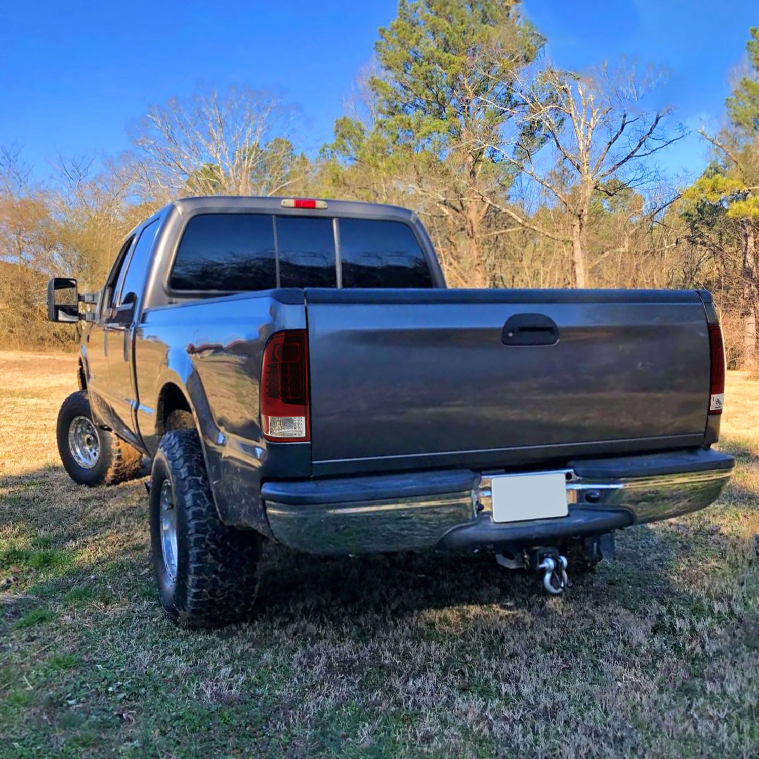 1997-2007 Ford F-150/F-250/350/450/550 Styleside LED Tail Lights Chrome/Red