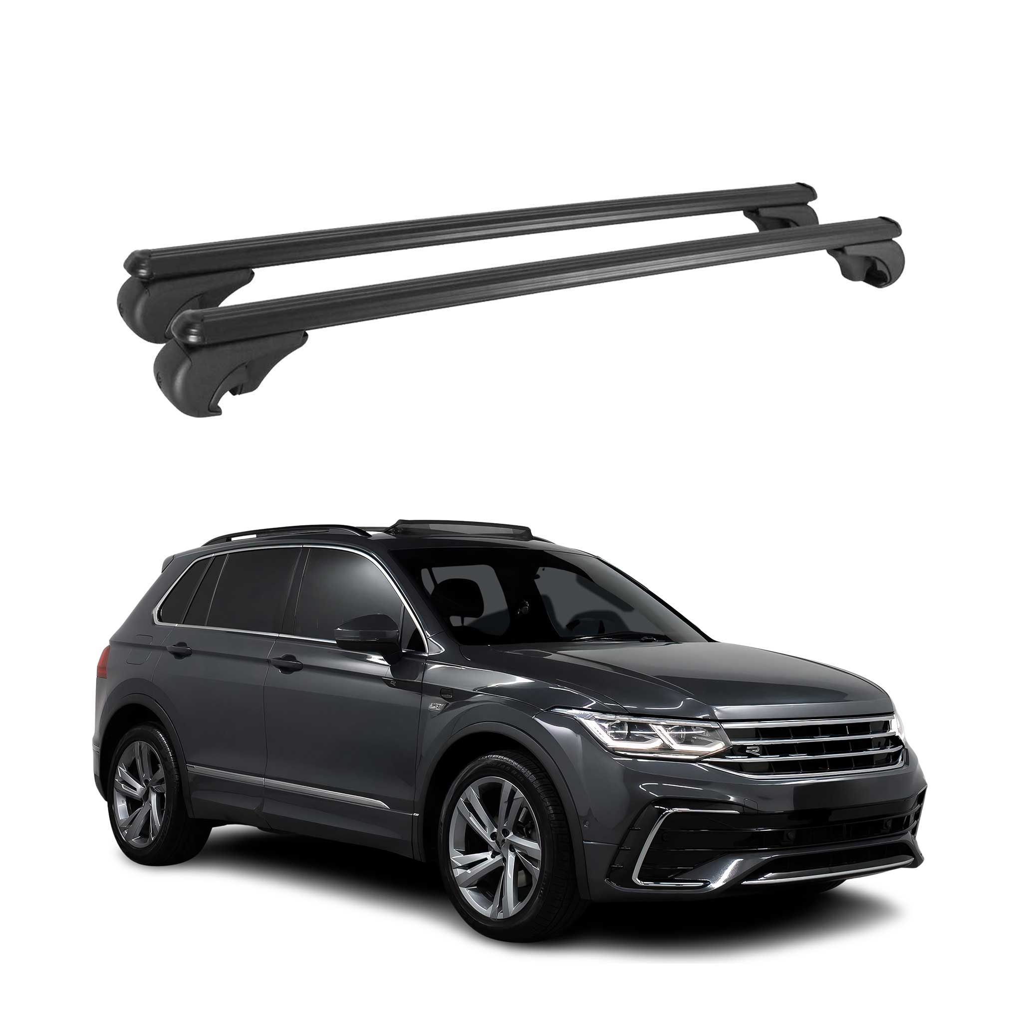 2018-2024 VW Tiguan Roof Rack Cross Bars Black