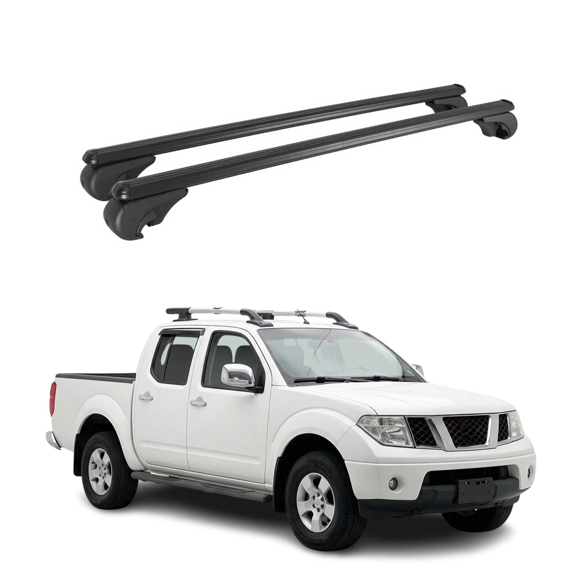 Roof Rack Cross Bars Luggage Carrier for Nissan Frontier 2005-2021 TÜV Black 2x