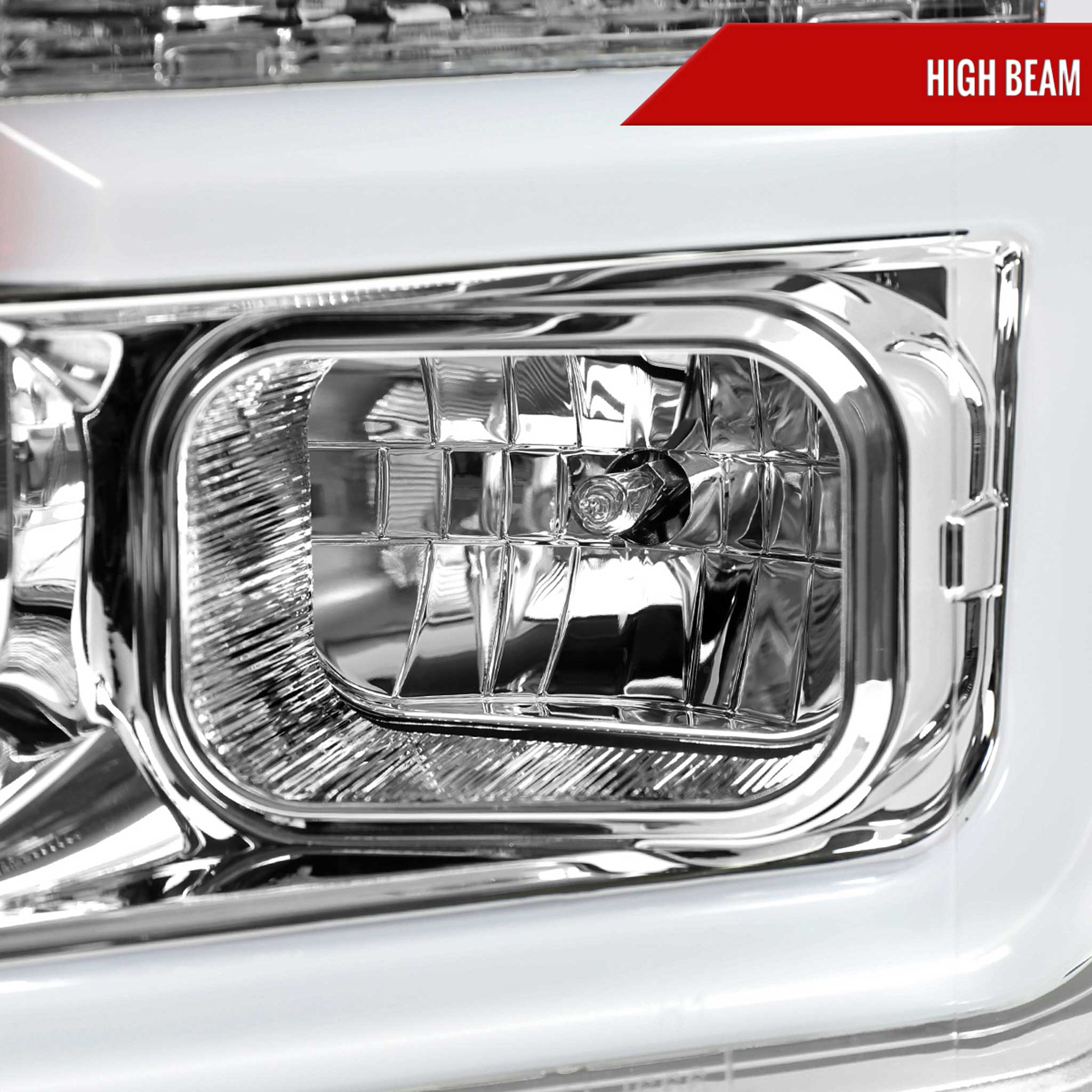 For Ford F-150 2018-2020 LED C Bar Projector Headlights Chrome Housing Clear Lens