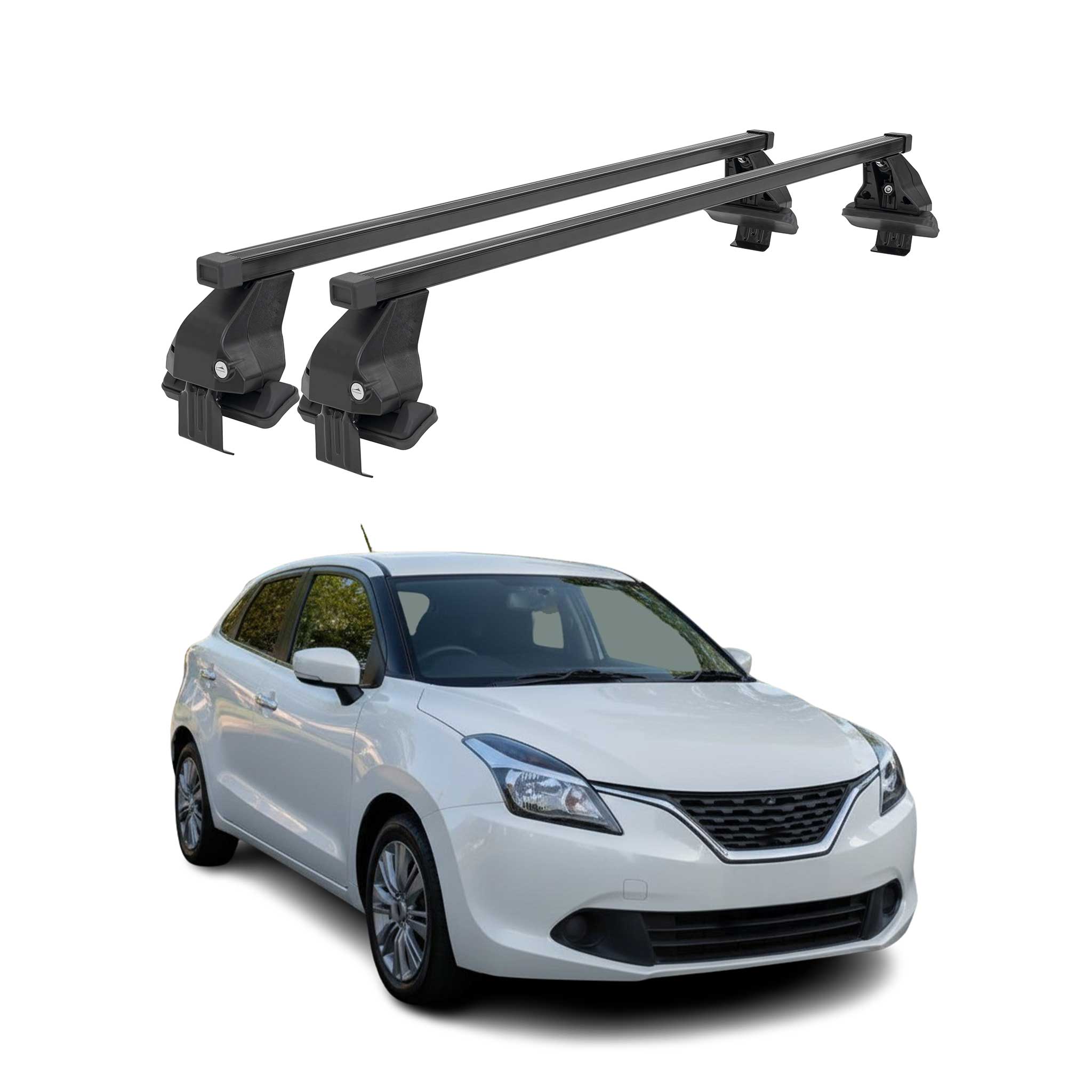 2015-2022 Suzuki Baleno Roof Rack Cross Bars Black