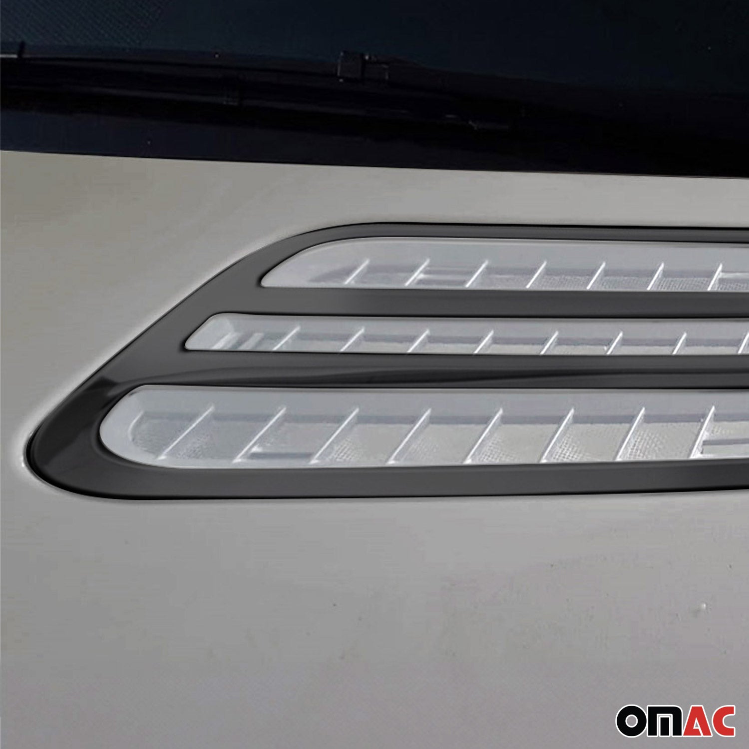 2019-2025 Mercedes Sprinter W907 910 Front Bumper Grill Trim Stainless Steel Dark 2Pcs