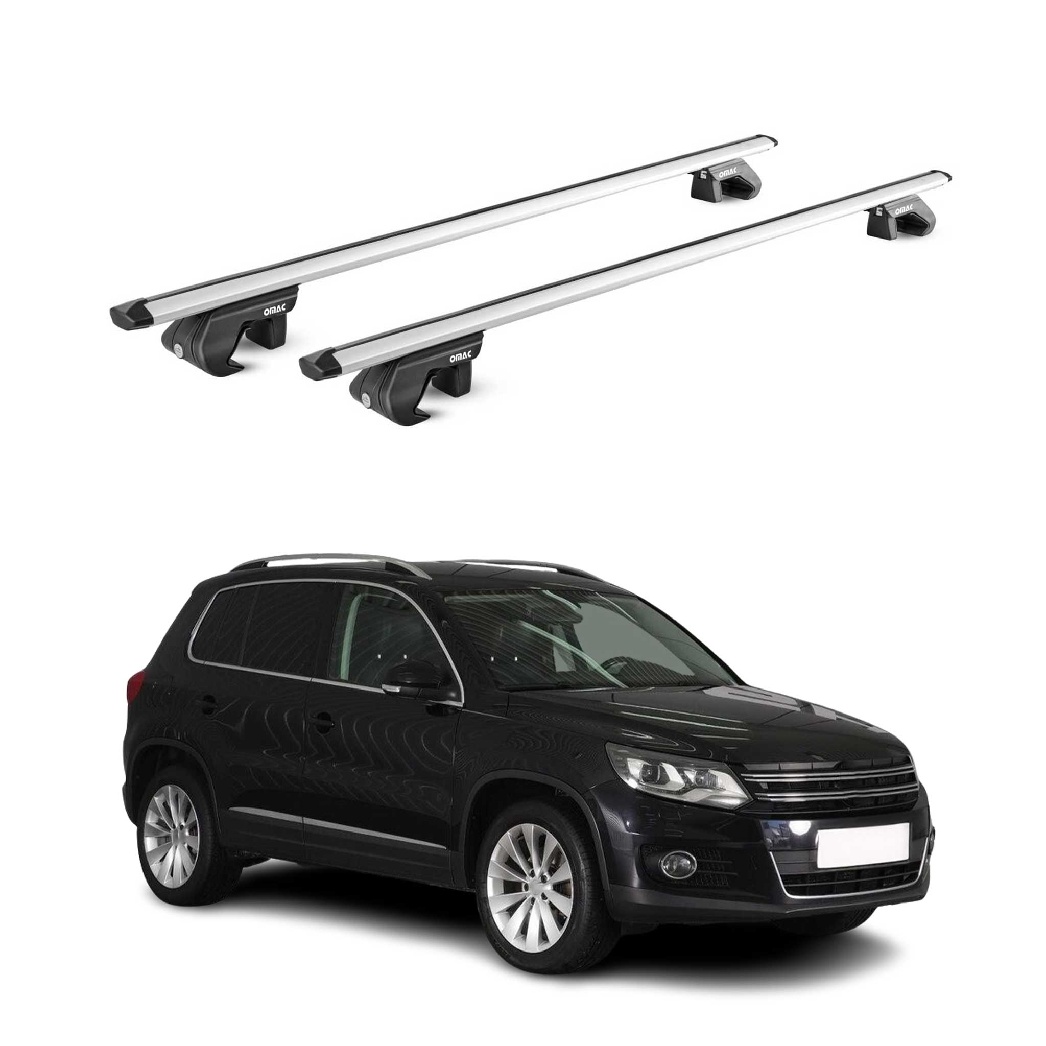 2009-2017 VW Tiguan Roof Rack Cross Bars Silver