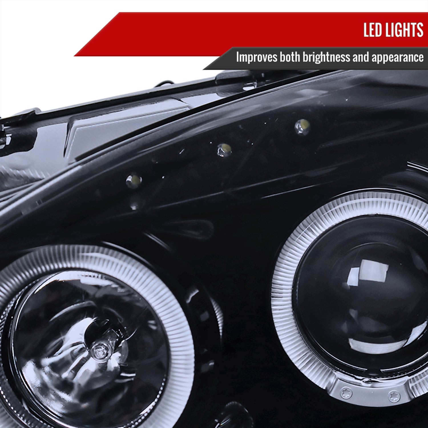 2004-2009 Honda S2000 AP2 Dual Halo Projector Headlights Glossy Black/Smoke