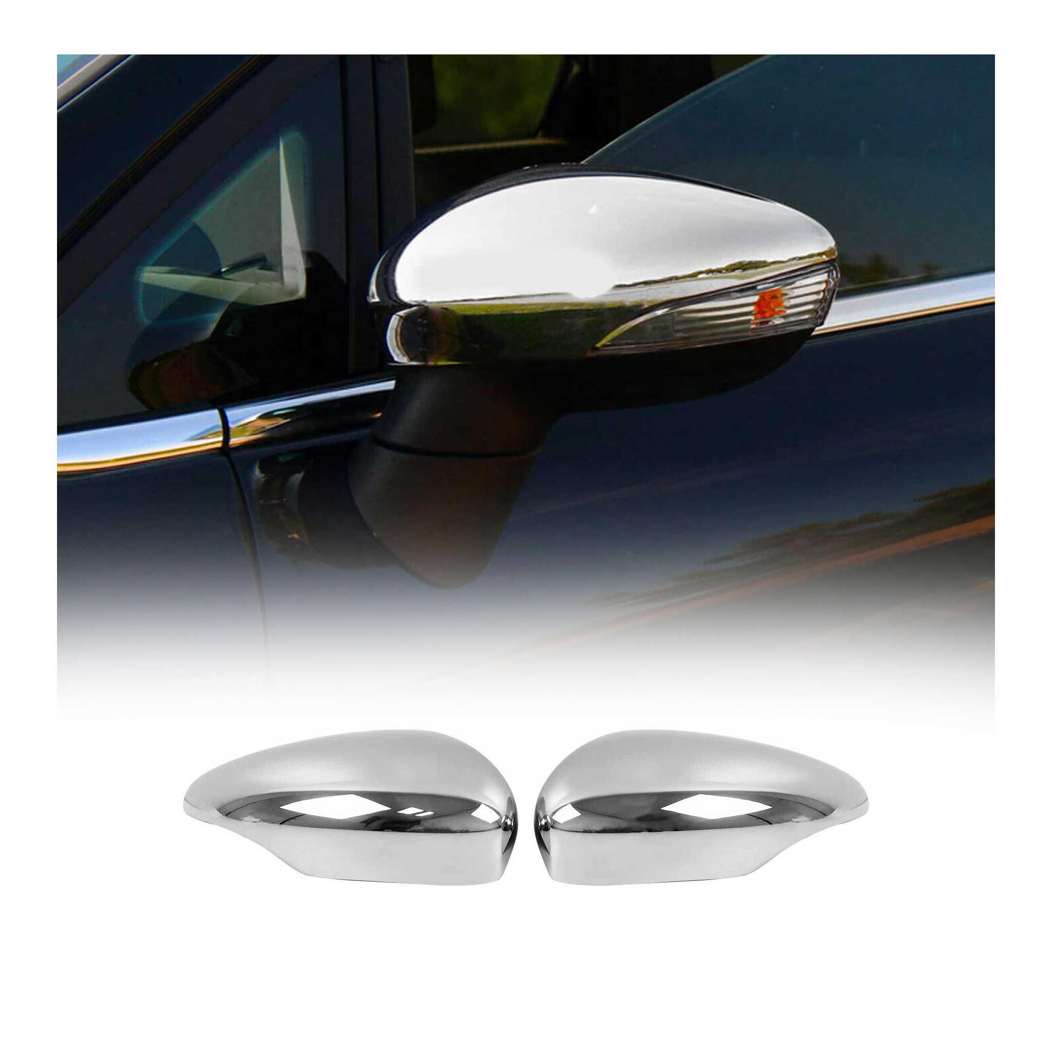 2011-2019 Ford Fiesta Side Mirror Cover Caps Stainless Steel Silver 2 Pcs