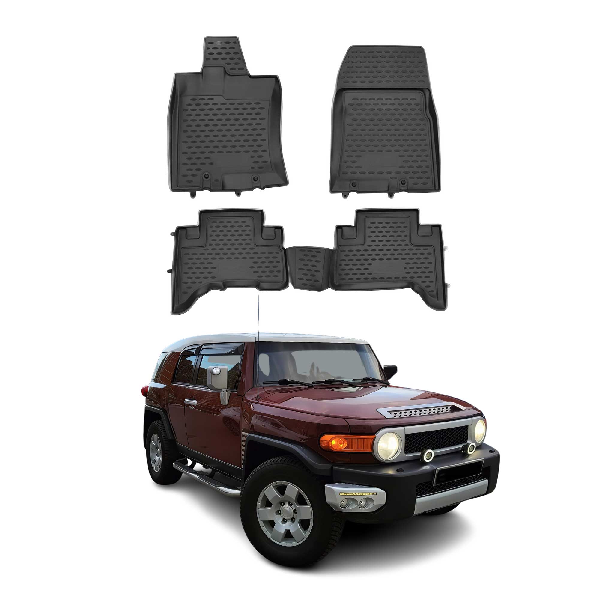2007-2014 Toyota FJ Cruiser Floor Mats Liners Full Set All Weather Black