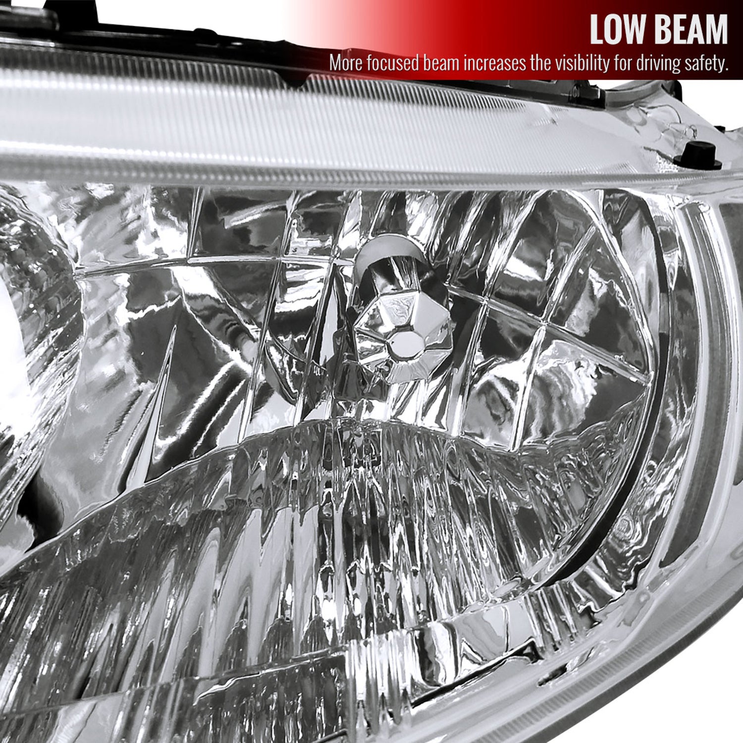 2006-2011 Honda Civic Coupe Factory Style Crystal Headlights Chrome/Clear Lens