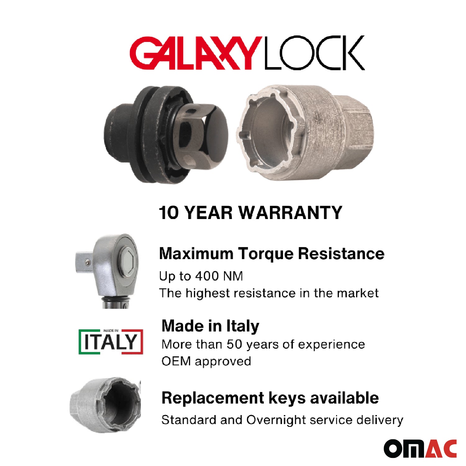 Wheel Lock Kit for Mitsubishi Lancer Outlander M12X1,5 Chromed Black 4Locks&1Key