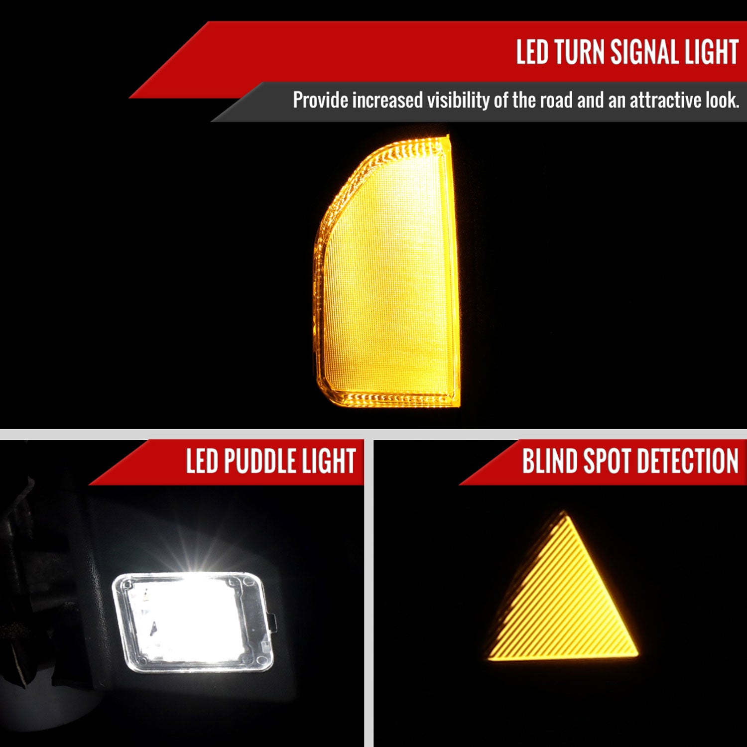 2016-2022 Nissan Titan BSM & Manually Extendable Towing Mirrors Clear Lens