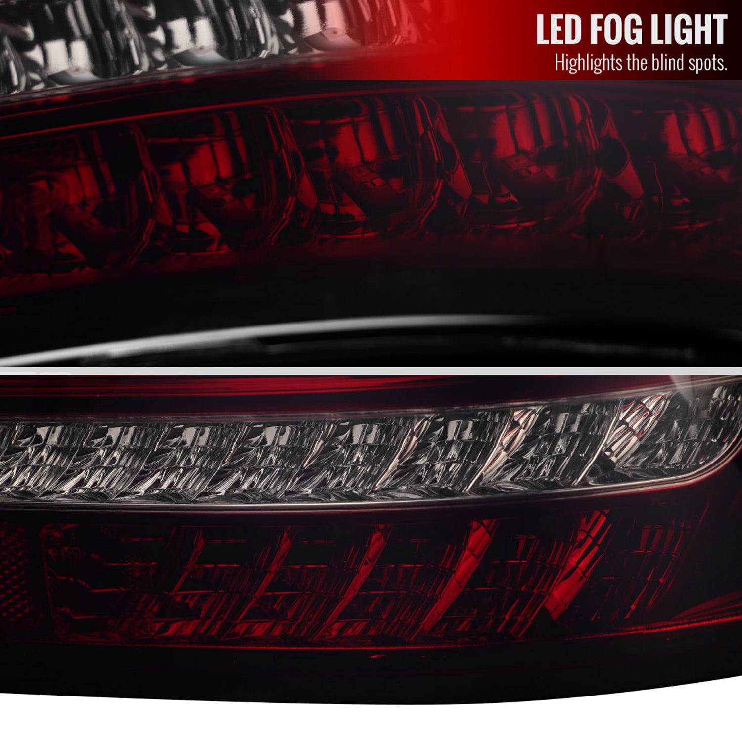 2001-2004 Mercedes Benz W203 C-Class Signal LED Tail Lights Chrome/Red Smoke