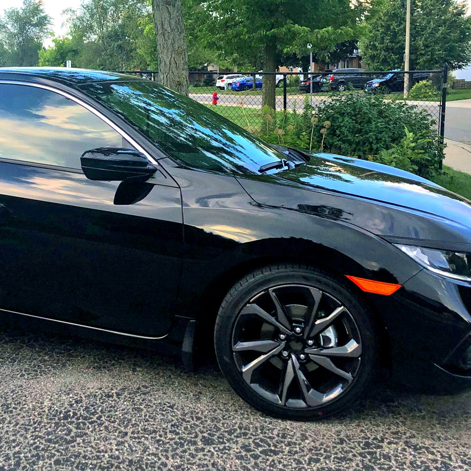 2016-2020 Honda Civic Passenger/Right 3Pin Glossy Black Adjustable Side Mirror