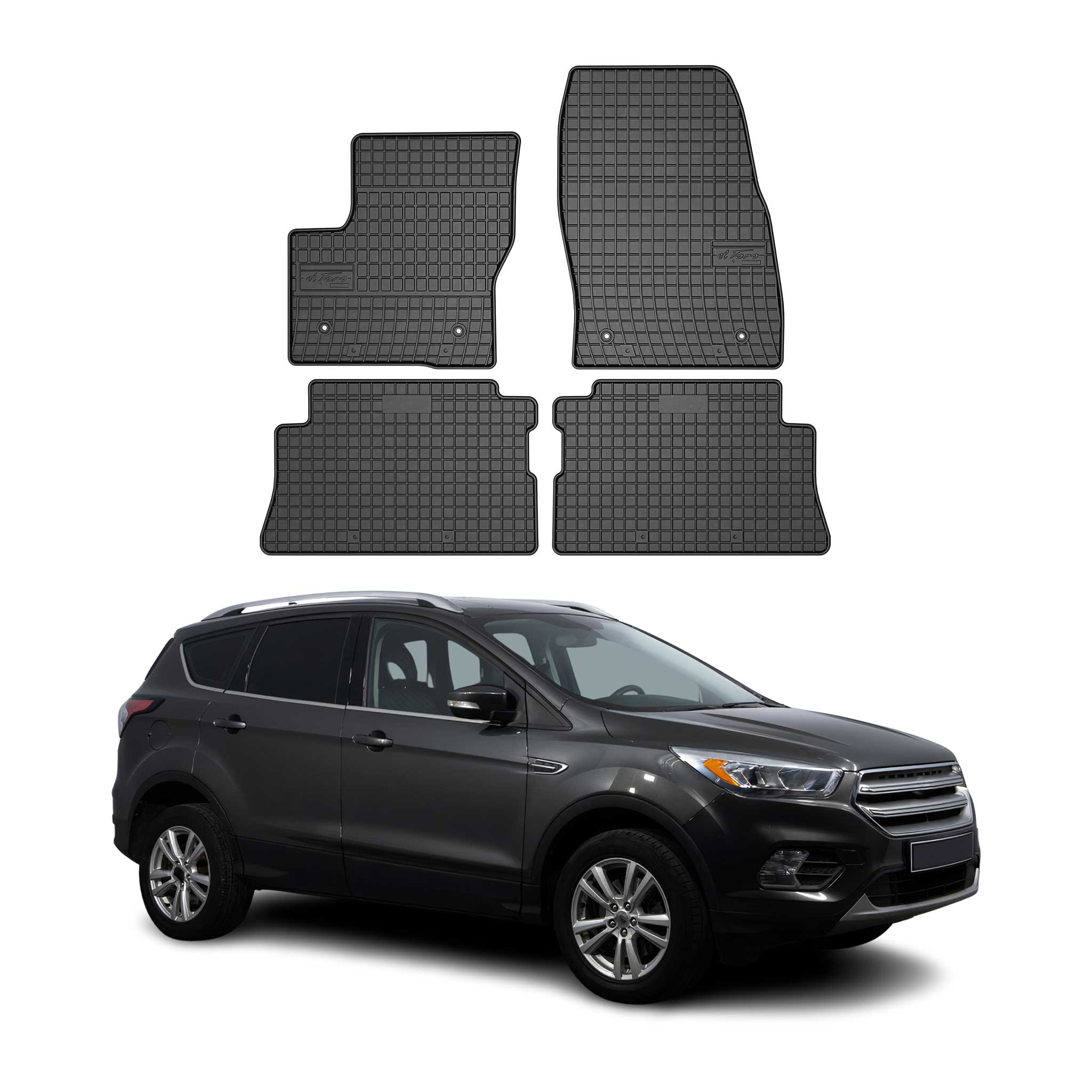 2013-2019 Ford Escape Floor Mats Liners Full Set All Weather Rubber Black