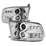 2009-2018 Dodge RAM 1500 / RAM 2500 3500 Dual Halo Headlights Chrome