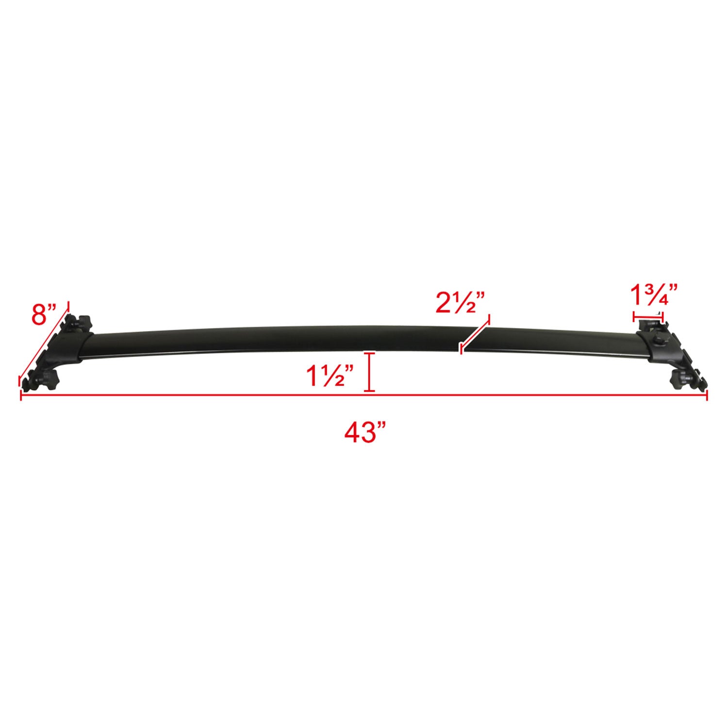 2008-2013 Toyota Highlander Black Powder Coated Alu Roof Rack Cross Bars