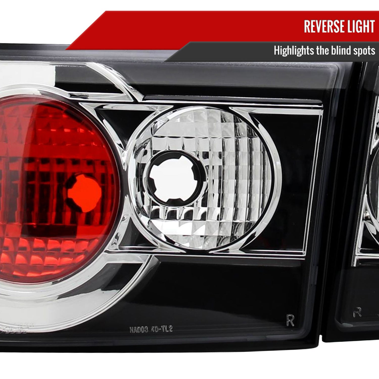 2003-2005 Honda Accord Sedan Tail Lights Matte Black Housing/Clear Lens