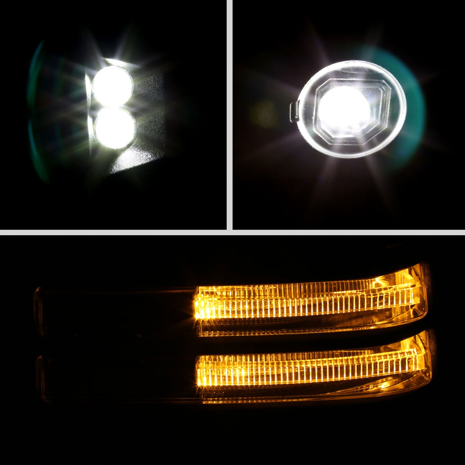 2019-2023 Chevy Silverado 1500 Heated Black Towing Mirrors Smoke & Turn Signal