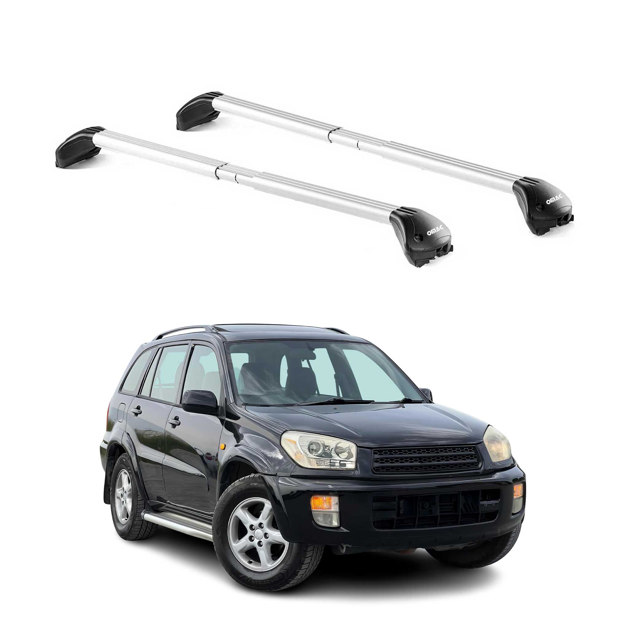2000-2005 Toyota RAV4 Roof Rack Cross Bars Silver