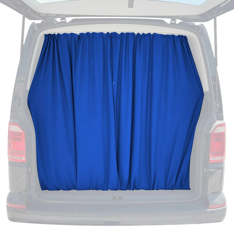 GMC Savana Trunk Tailgate Curtains Blue 2 Privacy Curtains