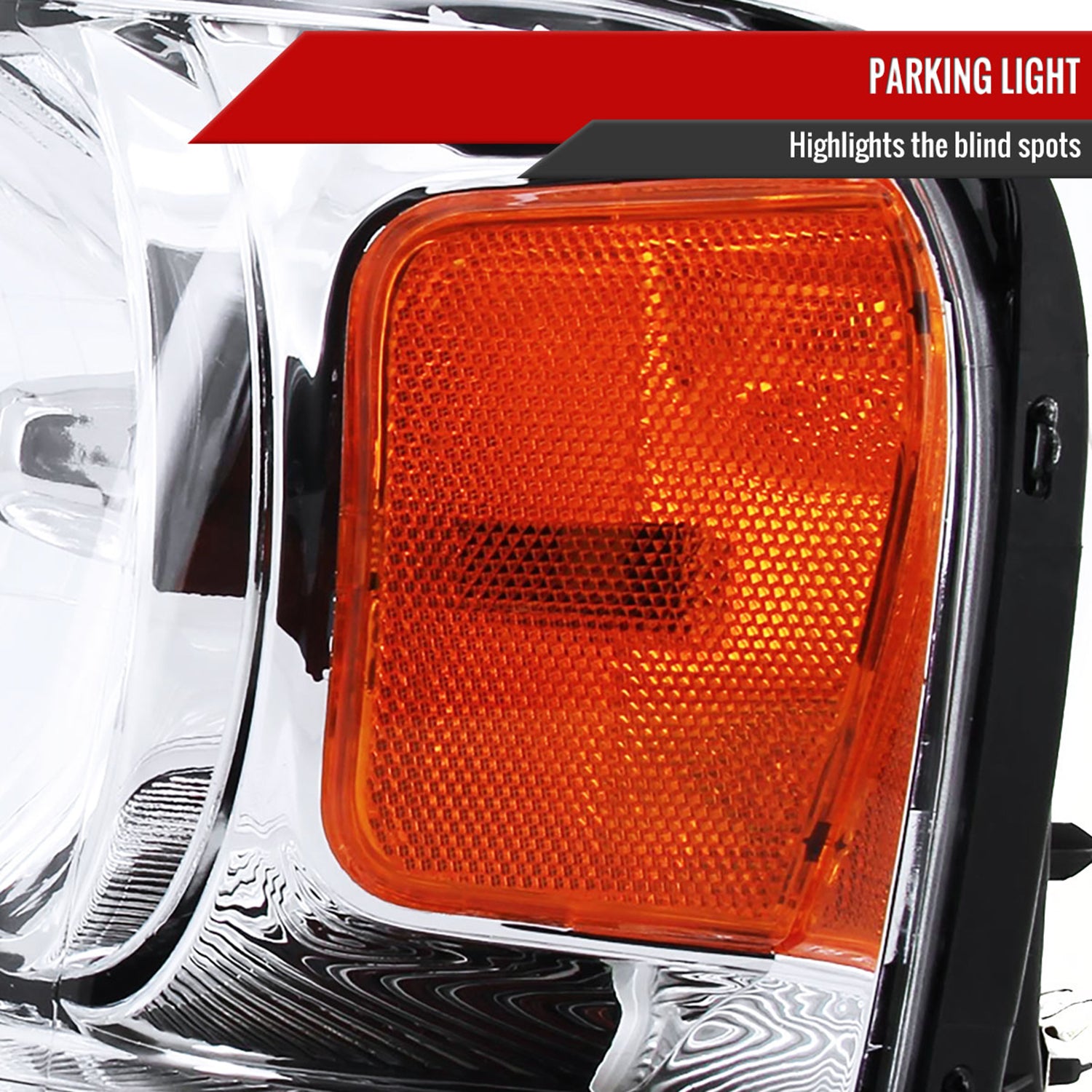 2004-2008 Ford F-150/ Lincoln Mark LT Replacement Headlights Amber & Chrome