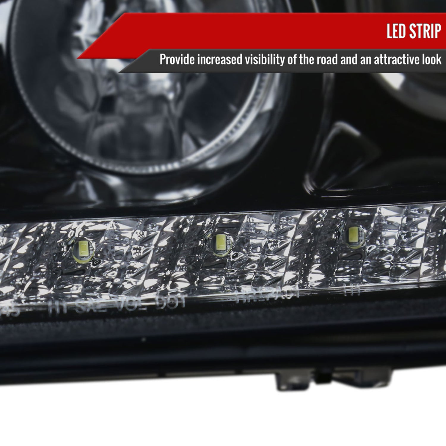 1998-2001 Mercedes Benz W163 ML Class Projector Headlights SMD LED Light Smoke