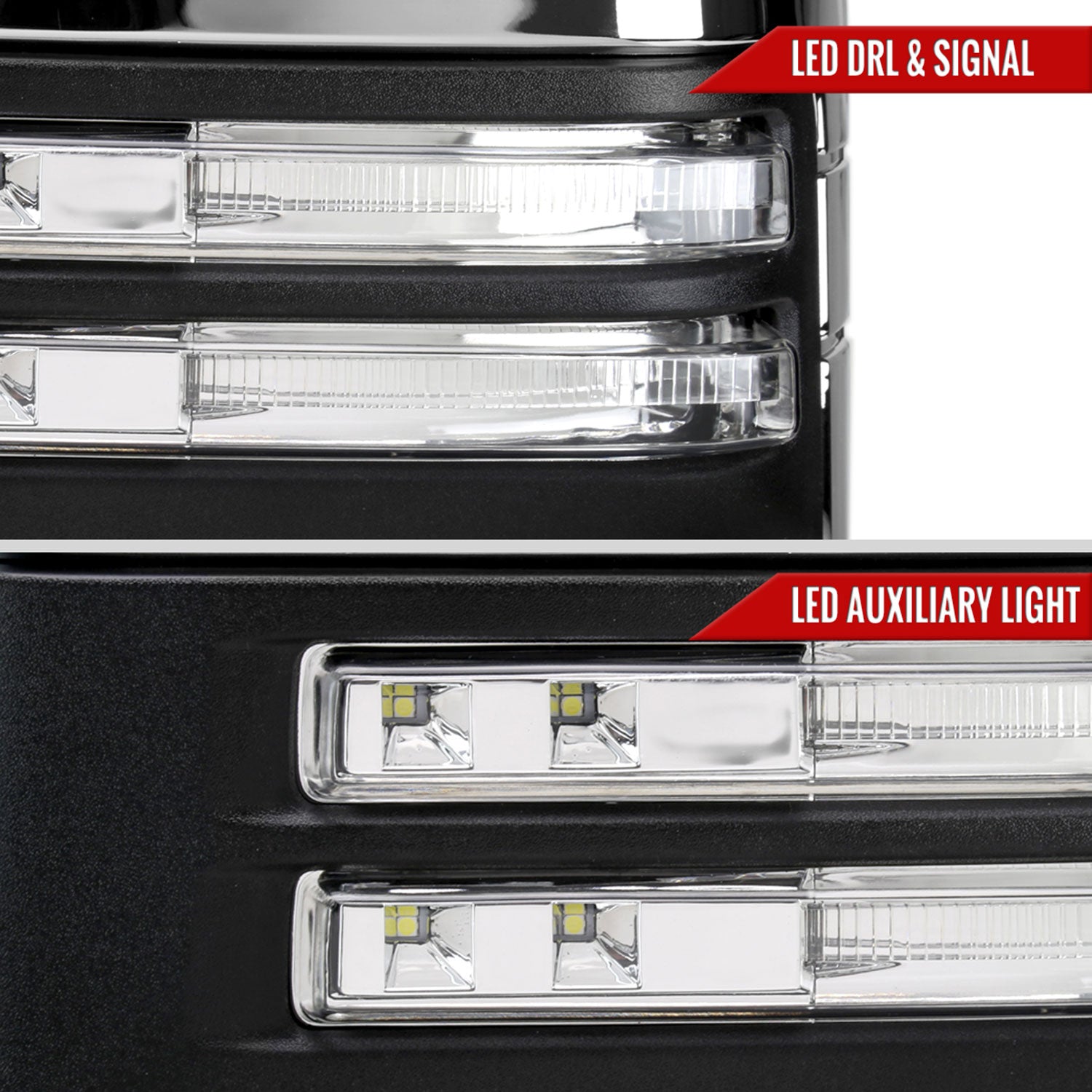 2020-2024 Chevy Silverado/Sierra 2500HD/3500HD Heated Chrome Towing Mirrors