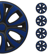 ColorFlex Hub Caps Wheel Cover 16" Black Matt & Dark Blue Full Set 4 pcs.