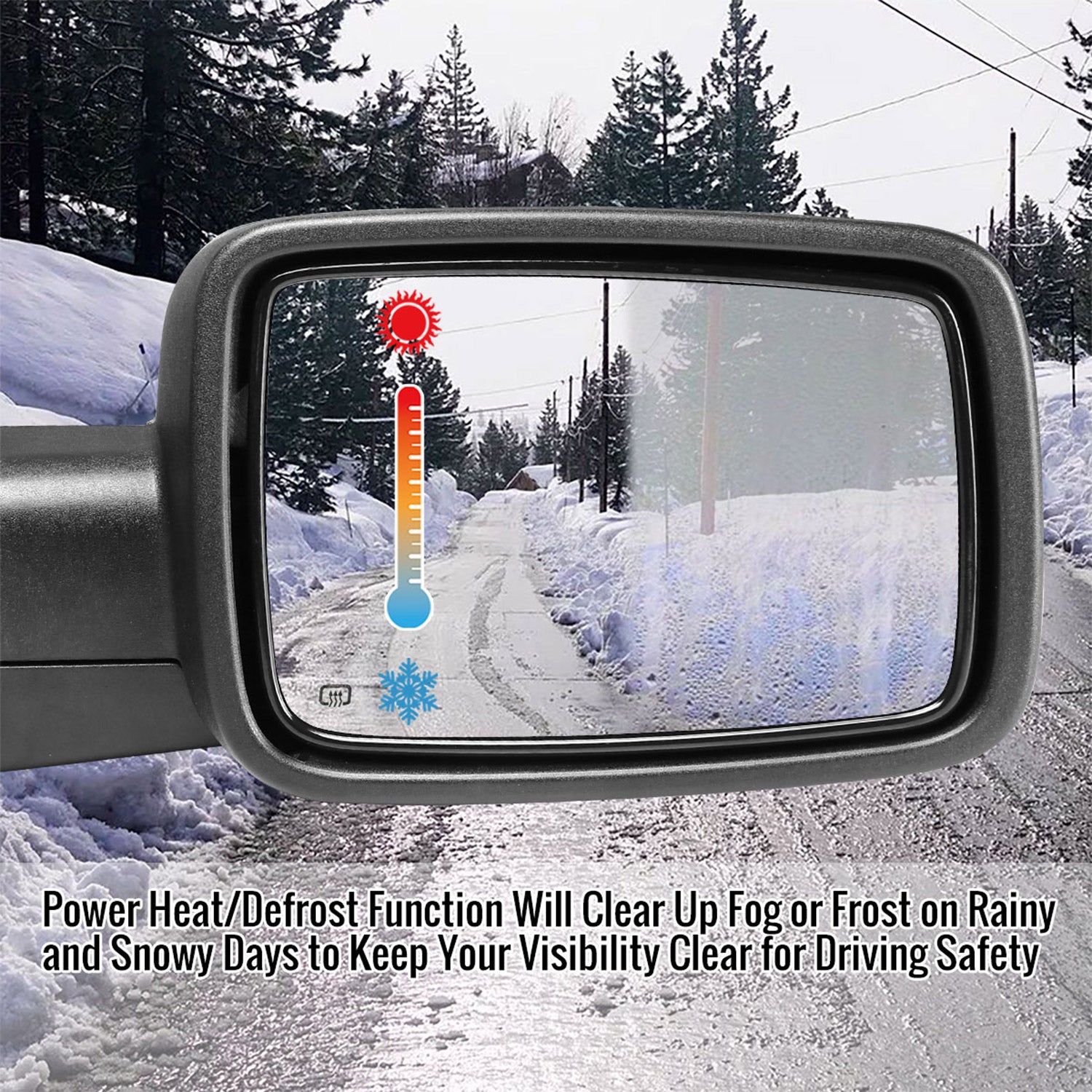 2009-2012 Dodge RAM Chrome Heated Side Mirror Turn & Puddle Light Passenger