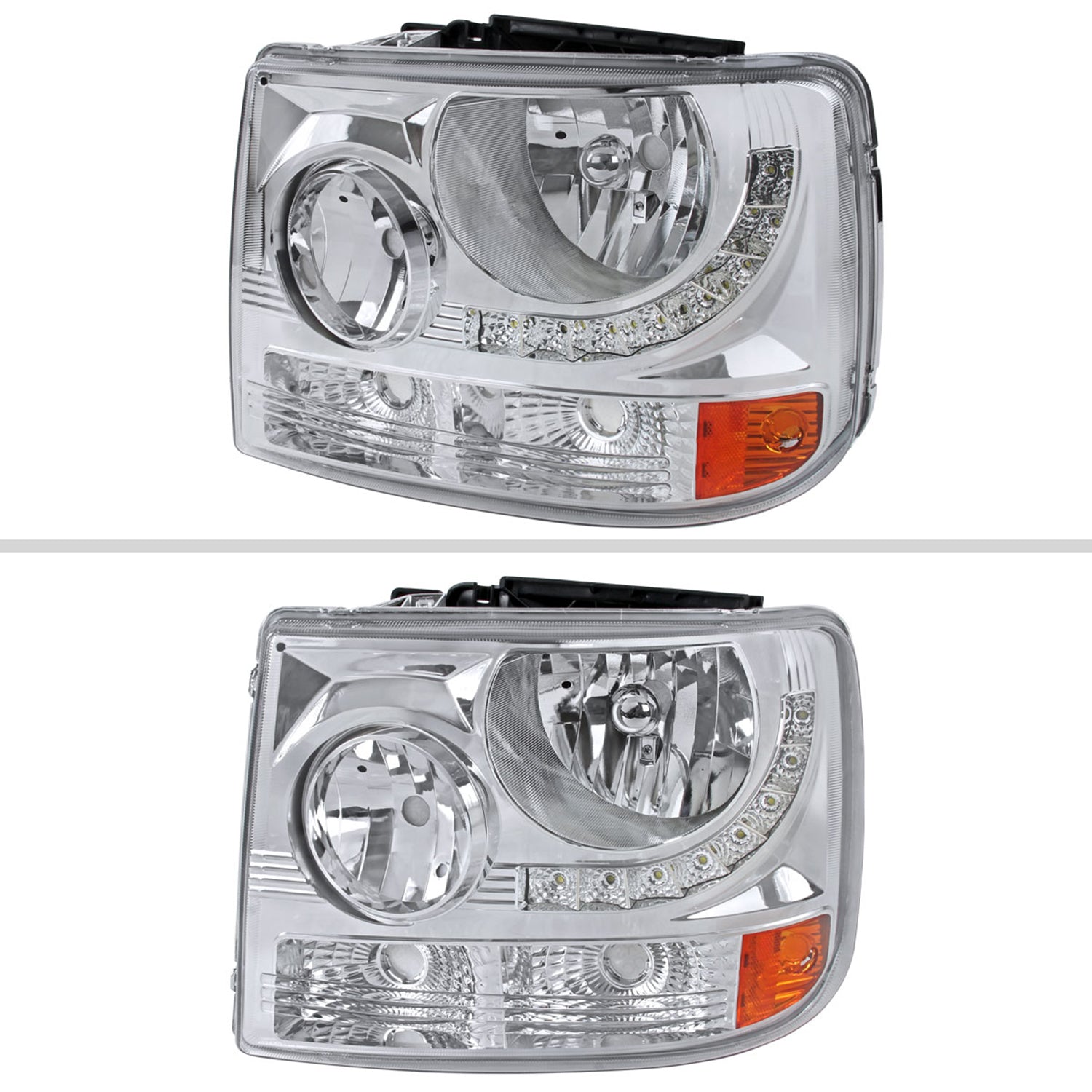 1999-2002 Chevy Silverado 1500 2500/Tahoe Suburban Headlights LED Light Chrome
