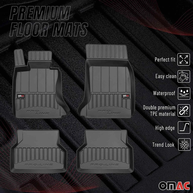 2004-2010 BMW 5 Series E60 E61 Sedan Touring Premium Floor Mats Liners Full Set All Weather Heavy Duty Black