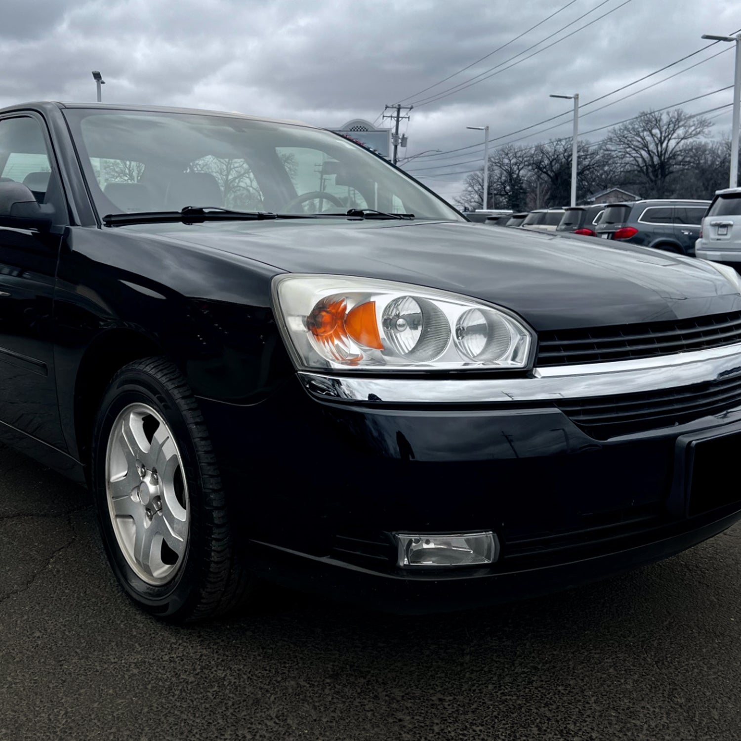 2004-2007 Chevy Malibu Factory Headlights w/Amber Reflectors Chrome/Clear