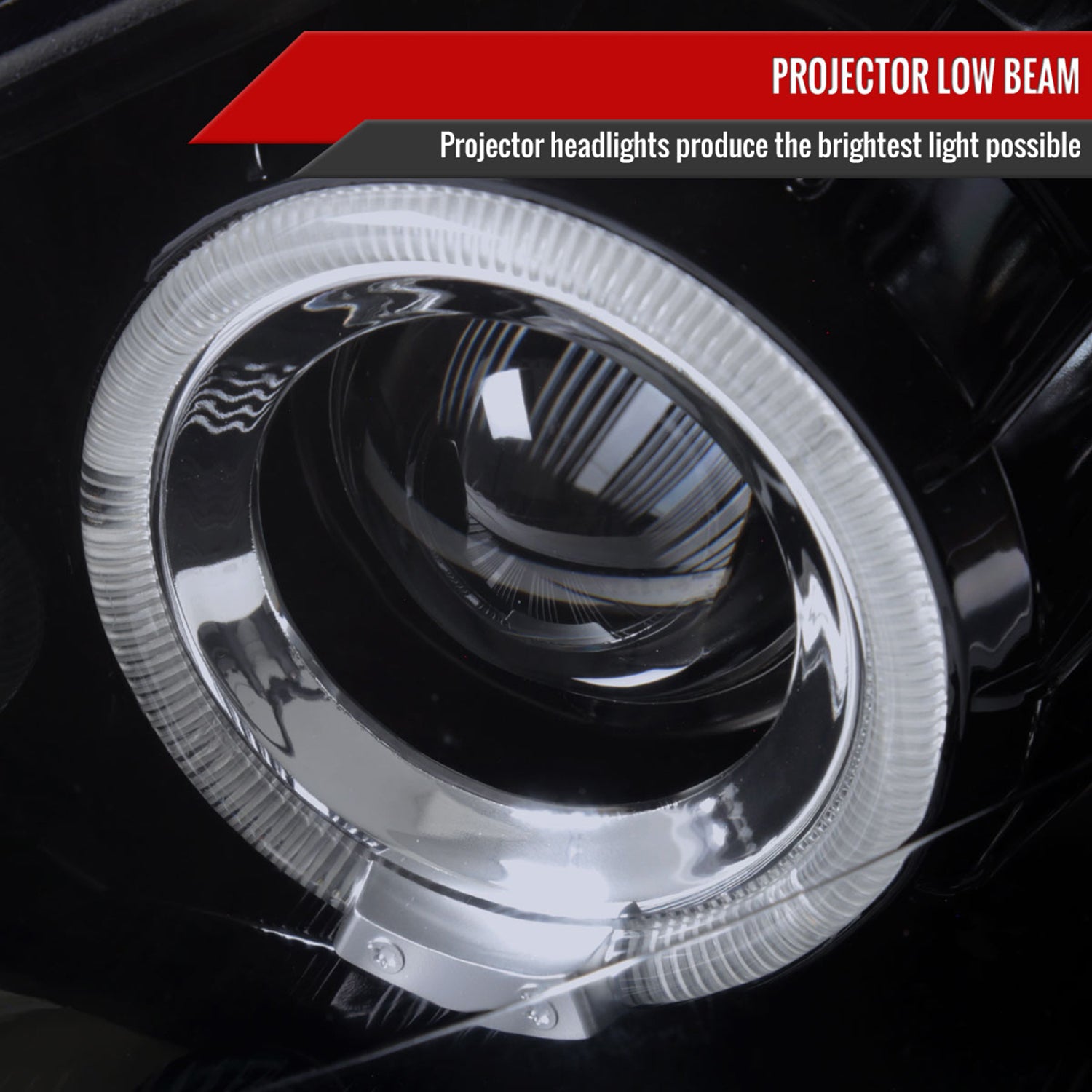 2000-2004 Ford Focus Dual Halo Projector Headlights Glossy Black/Smoke Lens