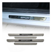 Mercedes C Class Door Sill Scuff Plate Illuminated Sport Steel Silver 4 Pcs