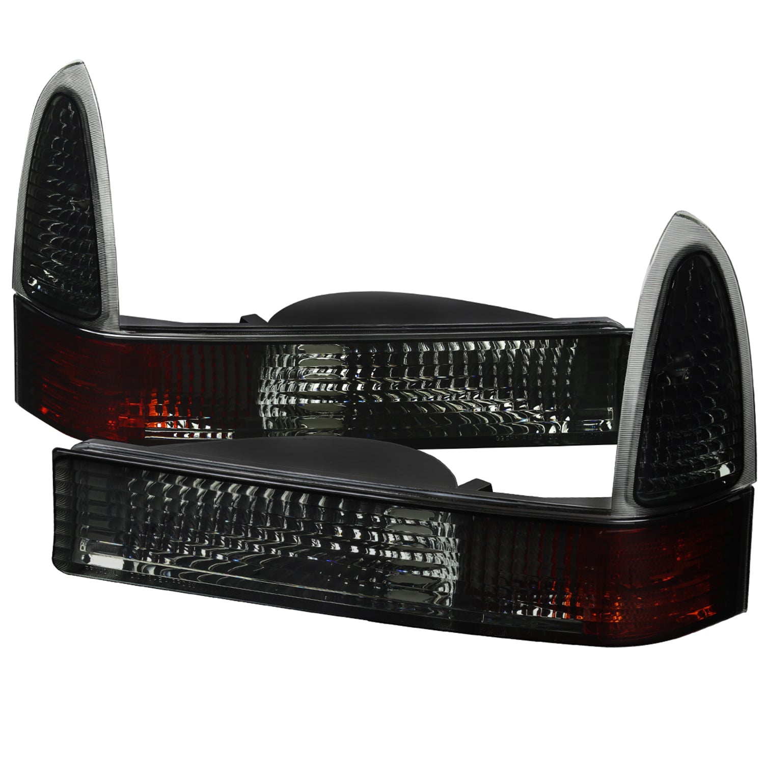 1999-2004 Ford F-250/350/450/550/Excursion Corner Lights Glossy Black/Smoke