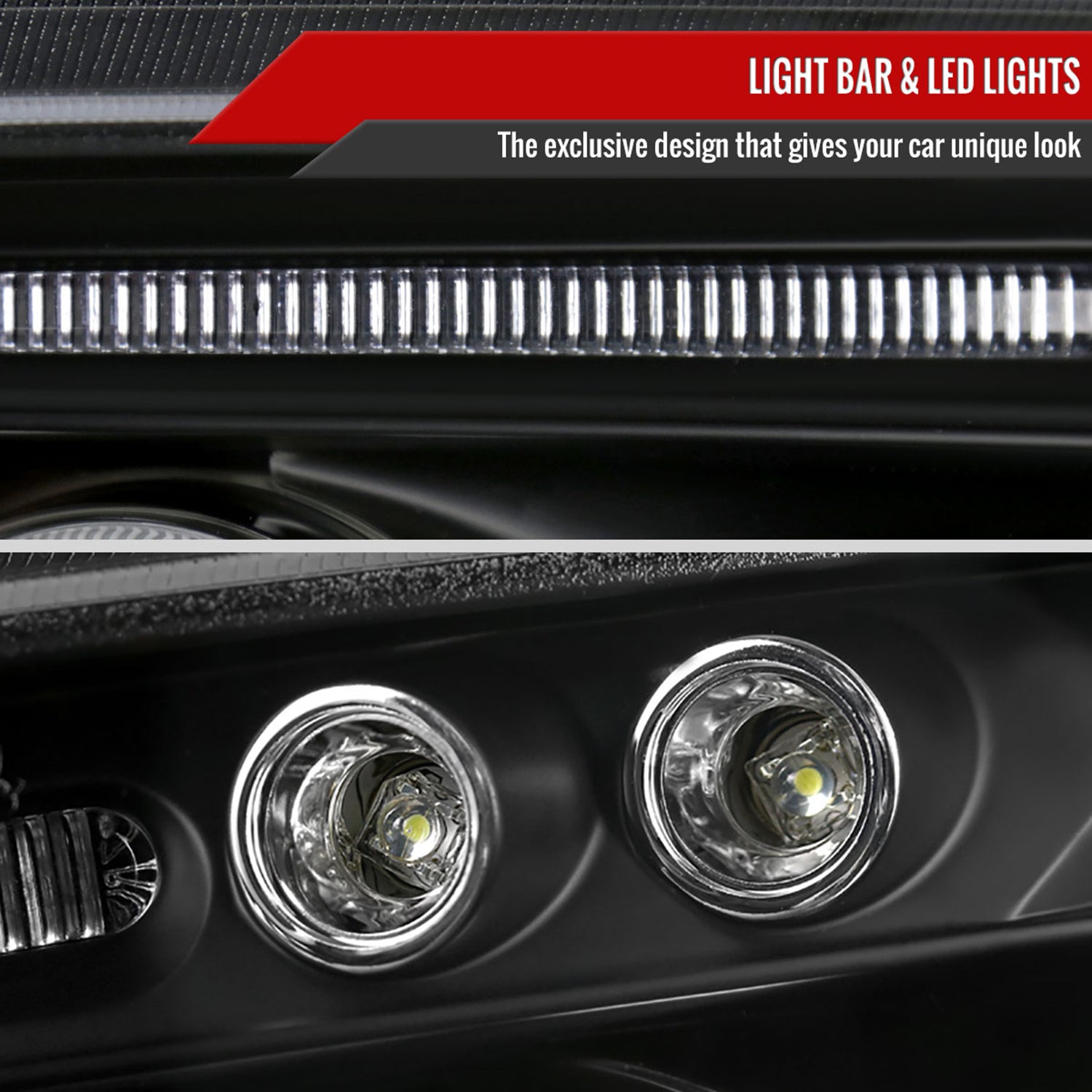 2005-2010 Dodge Charger Dual Halo Projector Headlights Matte Black/Clear Lens