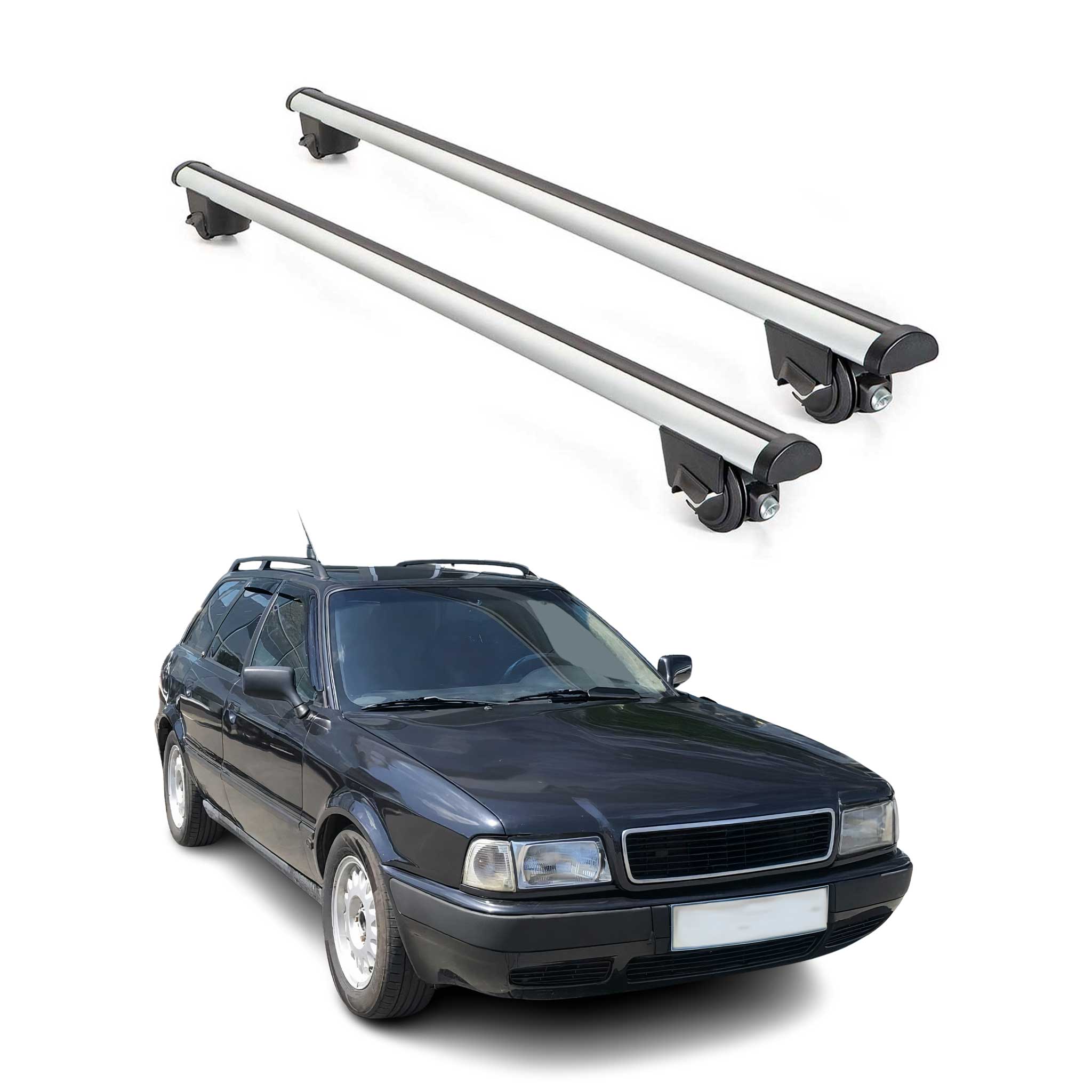 1988-1992 Audi 80 Avant Roof Rack Cross Bars Silver