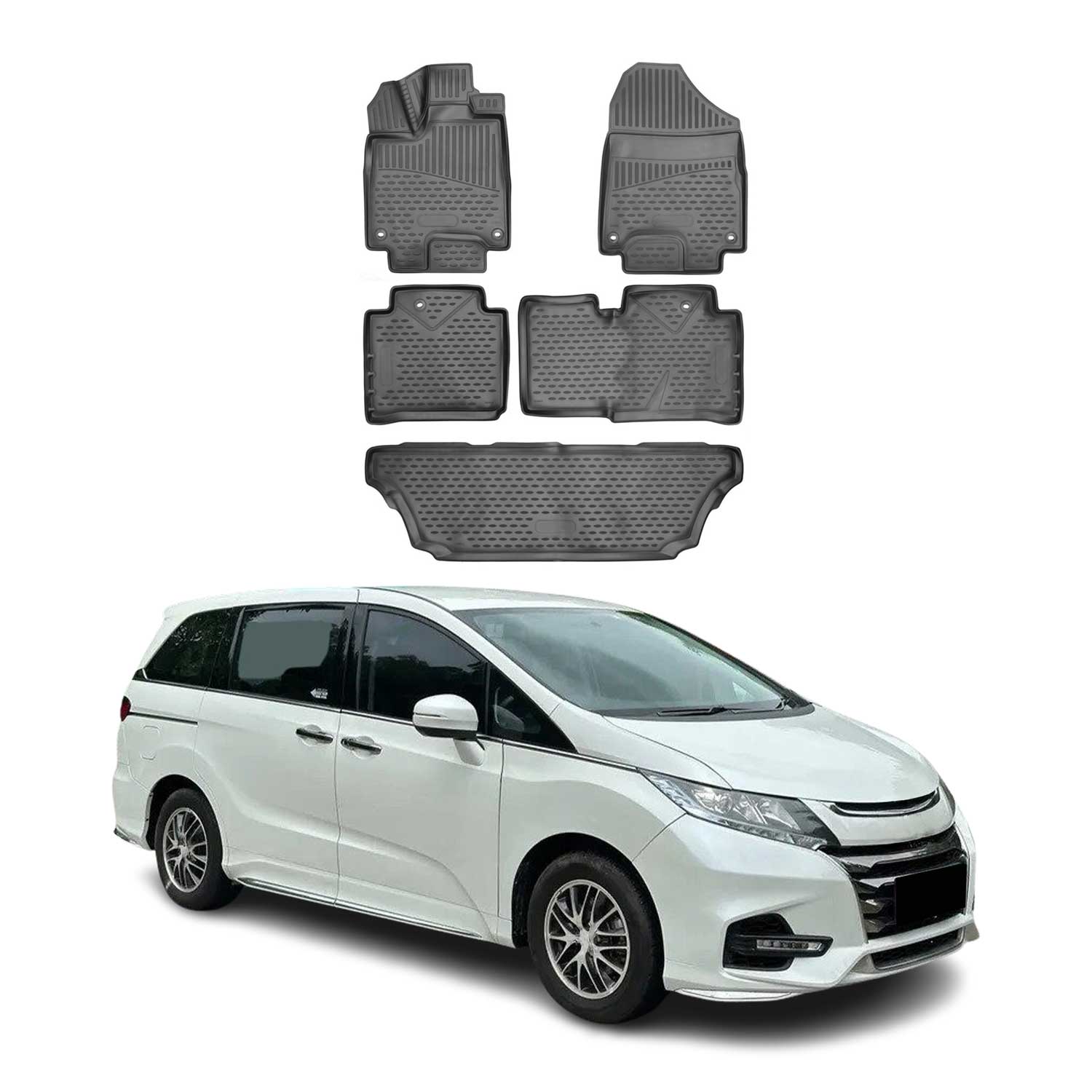2018-2026 Honda Odyssey Floor Mats Liners Full Set All Weather Black