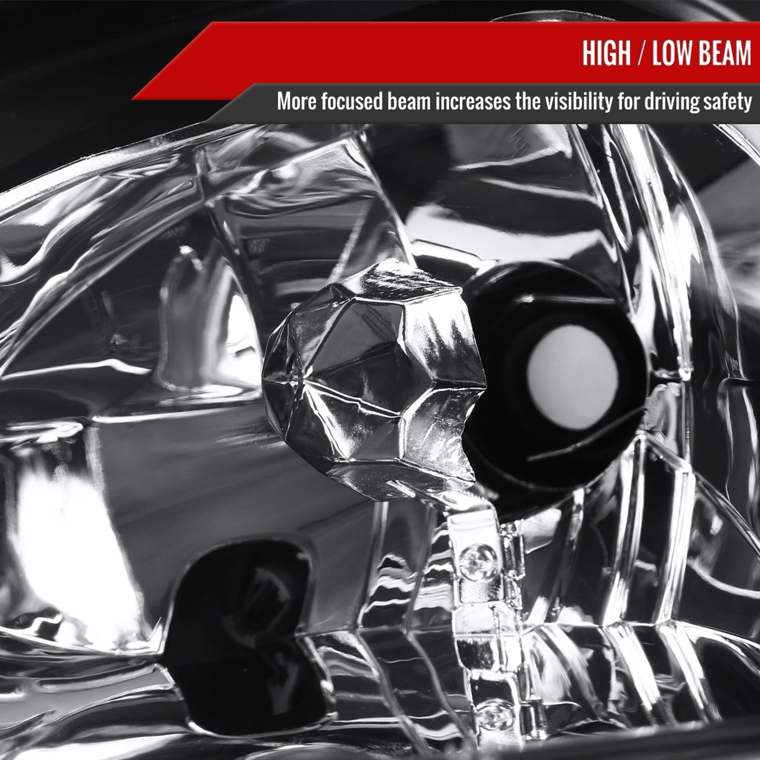 1993-1997 Honda Del Sol Crystal Headlights w/Amber Reflector Matt Black/Clear