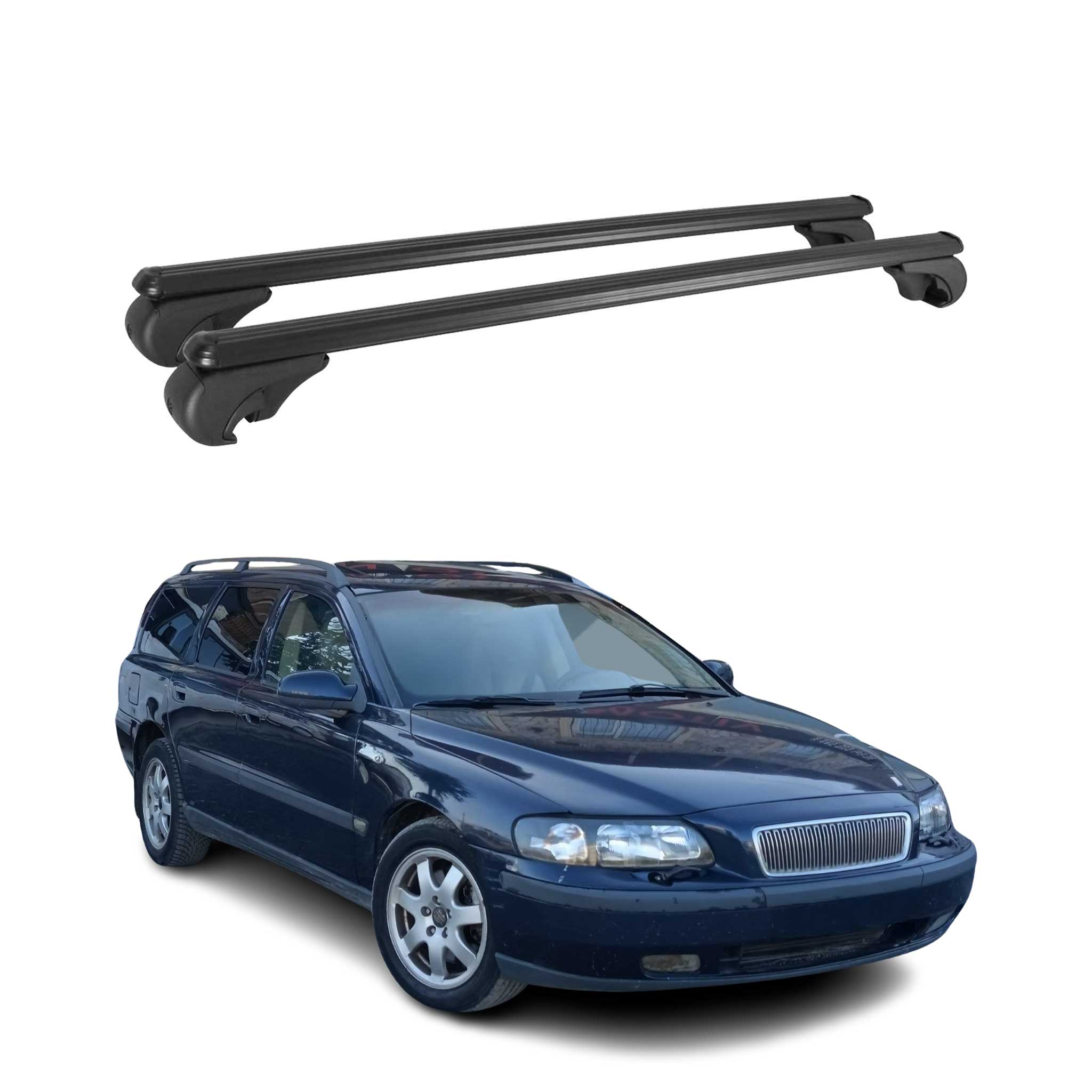 1998-2000 Volvo V70 Roof Rack Cross Bars Black