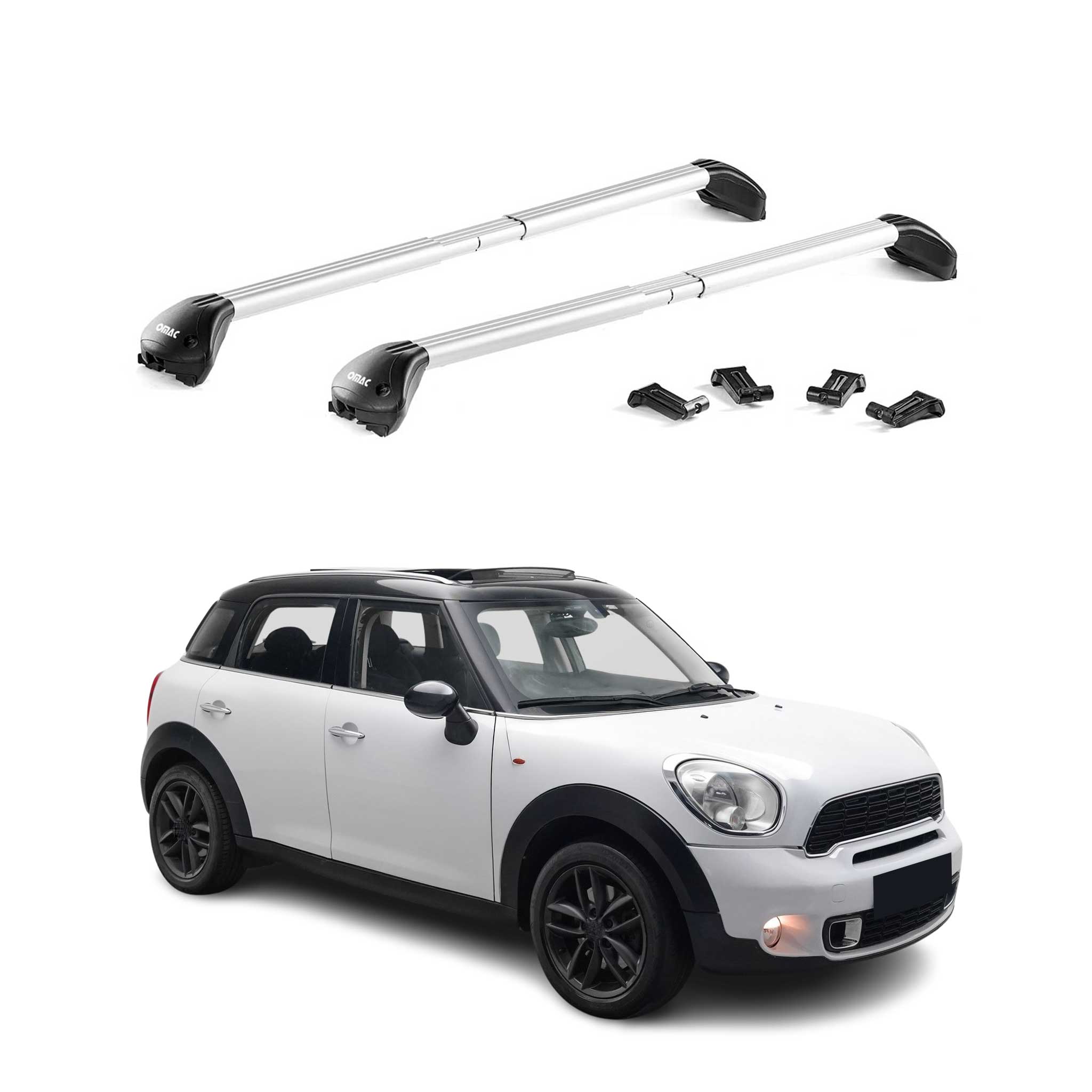 2011-2024 Mini Cooper Countryman R60 F60 Roof Rack Cross Bars Silver