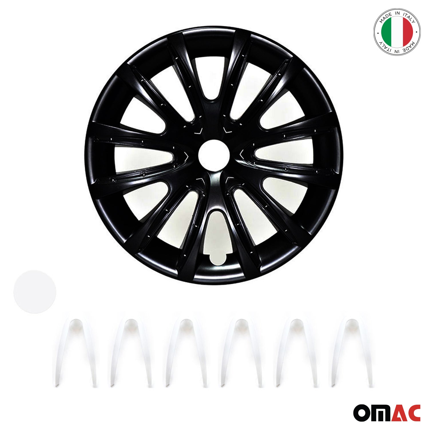 Bicolo Hub Caps Wheel Cover 14" Black & White Full Set 4 pcs.