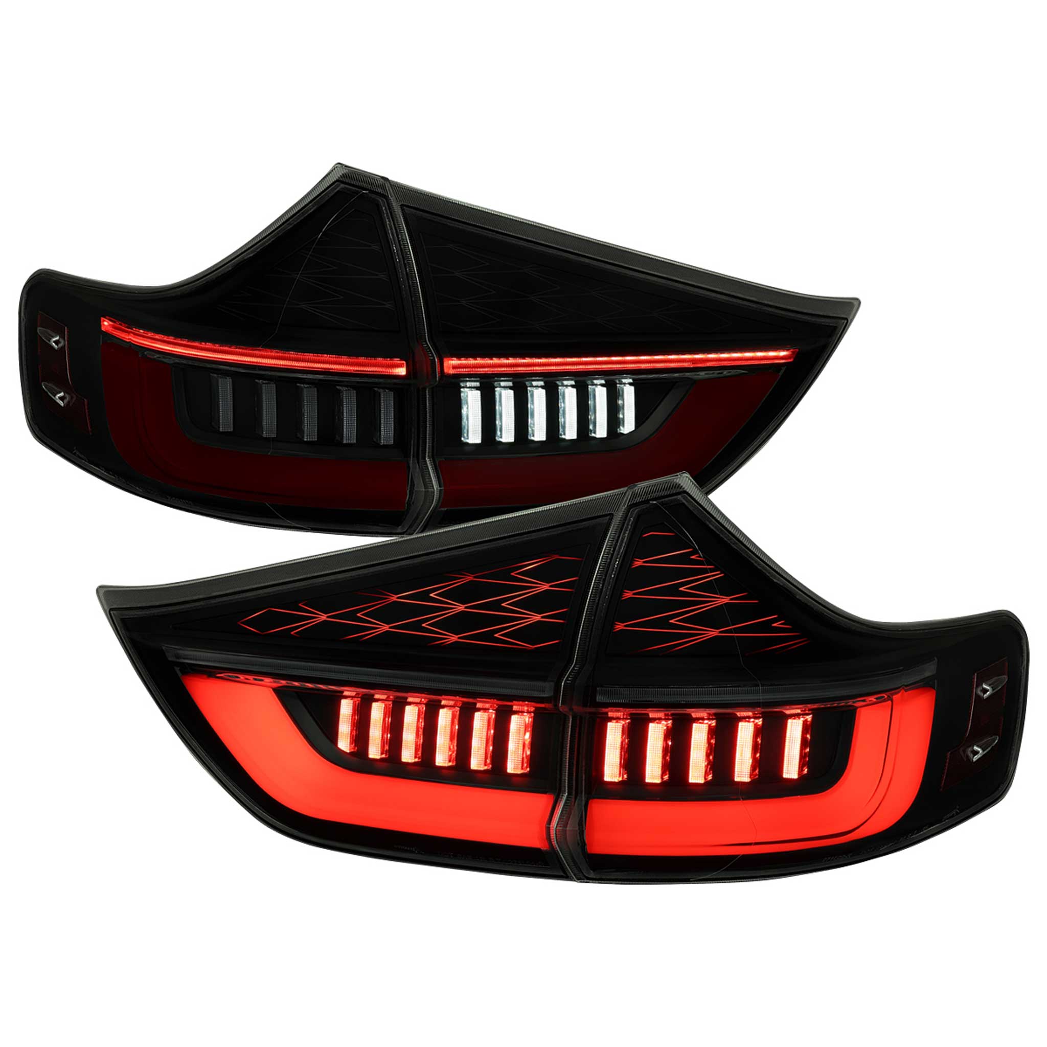 For Toyota Sienna 2011-2014 Full LED Tail Lights Sequential Red Fiber Optic Black Smoked Lens Startup